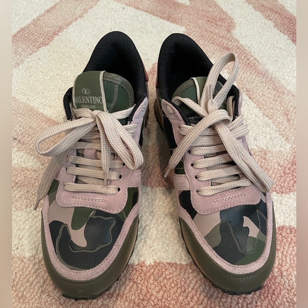 Valentino Pink Camouflage Sneakers
